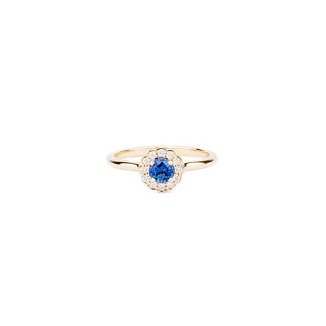 Sapphire and Diamond Scalloped Halo Ring - deJonghe Original Jewelry