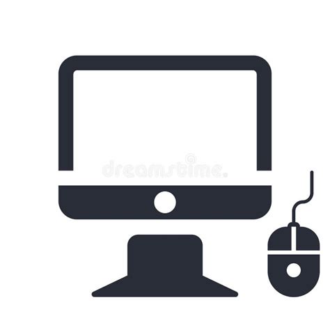 Monitor and Computer Mouse Icon Vector Sign and Symbol Isolated on ...