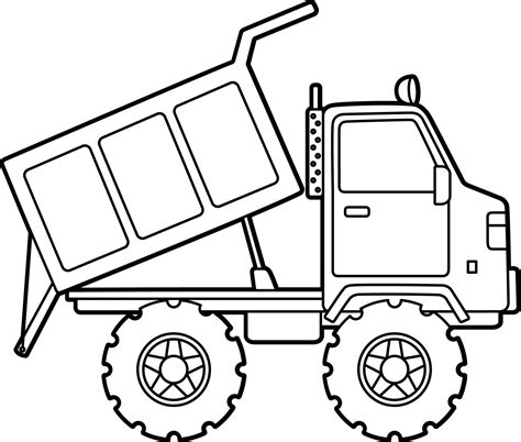 Dump Truck Coloring Page Isolated for Kids 5163233 Vector Art at Vecteezy