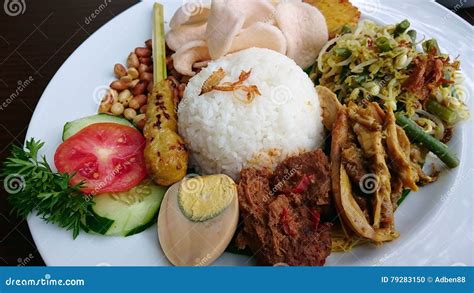 Nasi Campur Bali Indonesia stock photo. Image of boiled - 79283150