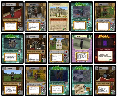 New cards for my future card game! : r/Minecraft