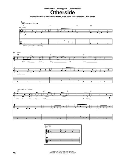 Otherside by Red Hot Chili Peppers - Guitar Tab - Guitar Instructor