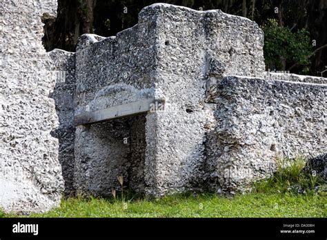 Thompson Tabby house ruins constructed of tabby concrete around 1831 is ...