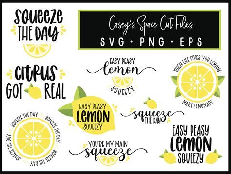 Lemon Puns Bundle Lemon Puns SVG Lemonade Cut File Fruit | Etsy