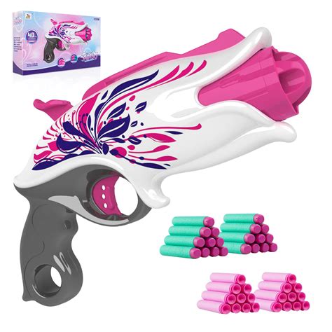 Zecong Girls Toy Gun for Nerf Guns Bullet, Small Blaster Gun Toy Pistol ...