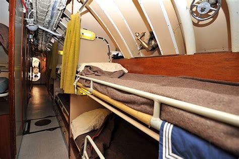 This picture shows sleeping quarters onboard the British Royal Navy's ...