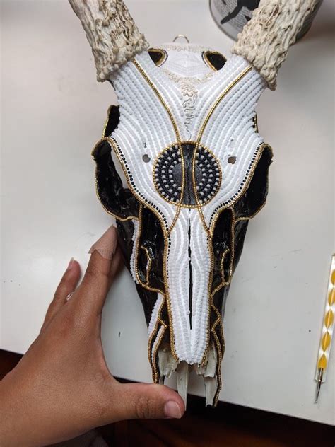 My Creative Process - Unique Beaded Deer Skull Art — Lys Santamaria