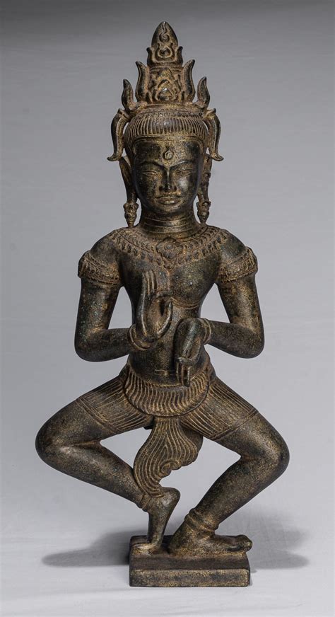 Apsara Statue Antique Khmer Style Angkor Wat Bronze Standing - Etsy