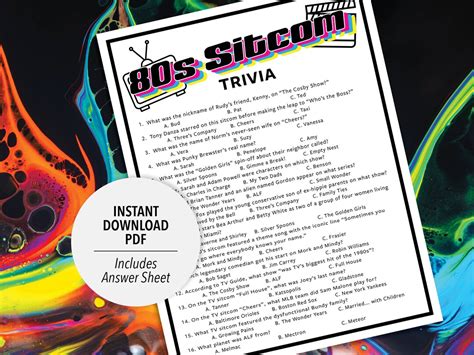 80s TV Sitcom Trivia 80s Sitcom Trivia Game Printable Sitcom Trivia ...