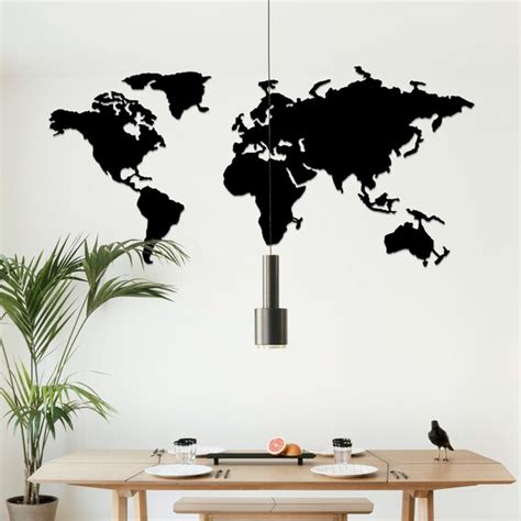 WORLD MAP Metal World Map Wall Art Metal Wall Decor Carte - Etsy