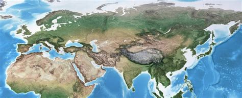 High Resolution Detailed Map of Eurasia Stock Illustration ...