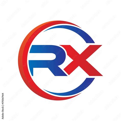 rx logo vector modern initial swoosh circle blue and red Stock Vector ...