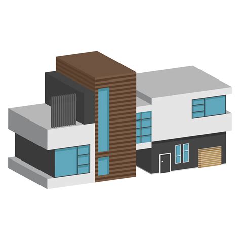 3D modern house or home. Isometric modern building and architecture ...