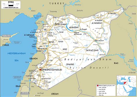 Syria Map (Road) - Worldometer