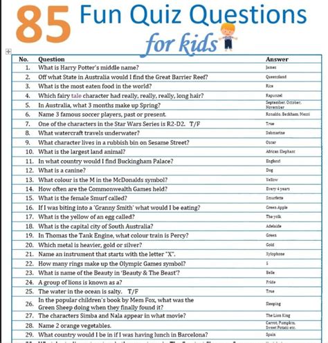 Fun Quiz Questions For Adults With Answers - Fun Guest