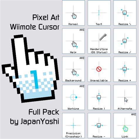 Wiimote Cursor (Pixel Art) Full Pack by JapanYoshi on DeviantArt