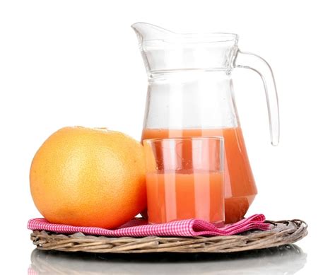 Premium Photo | Grapefruit juice and grapefruit isolated on white