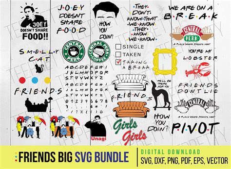 Friends Show Bundle SVG, Friends TV Show svg, Central Perk svg, Friends ...