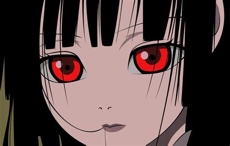 Wallpaper look, close-up, face, red eyes, bangs, Enma Ai, Jigoku Shoujo ...