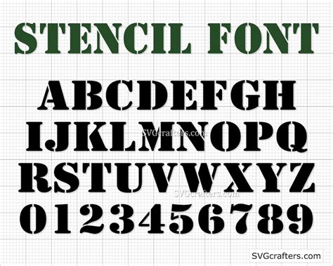 Stencil Font Svg Army Alphabet Svg Army Monogram Army - Etsy