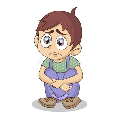 Sad & Lonely Cartoon Boy Stock Vector - Illustration of loneliness ...