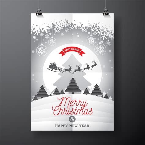 Premium Vector | Christmas poster design