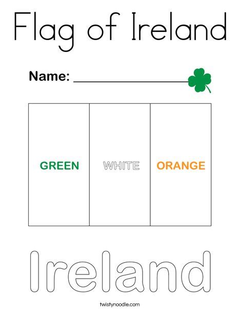 Flag of Ireland Coloring Page - Twisty Noodle