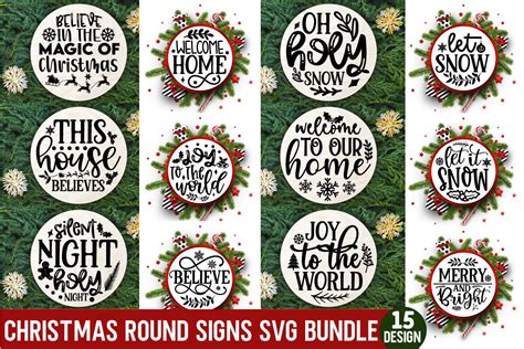 Christmas Round Signs SVG Bundle Graphic by etcify · Creative Fabrica