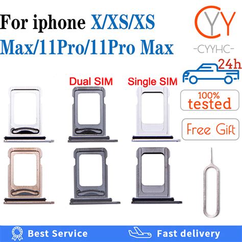 Dual / Single SIM card tray For iphone X XS Max 11Pro 11 Pro Max Sim ...