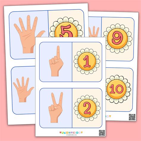 Finger Counting Flashcards for Math Activities with Preschoolers