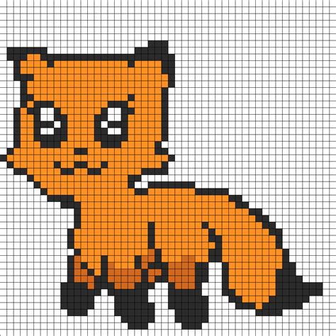 Minecraft Fox Perler Beads Templates