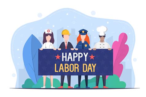 Happy Labor Day Free Vector Design - GraphicSurf.com