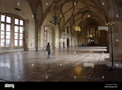 medieval Prague Castle Interior large Hall floor Stock Photo - Alamy