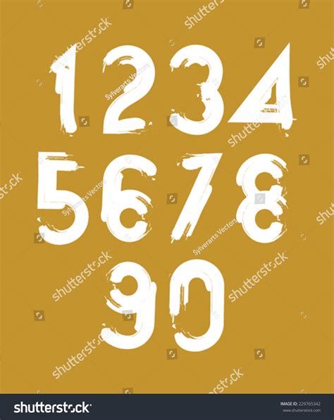 Handwritten White Vector Numbers Isolated On Stock Vector (Royalty Free ...