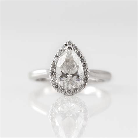 Pear Halo Ring - Hope Diamonds