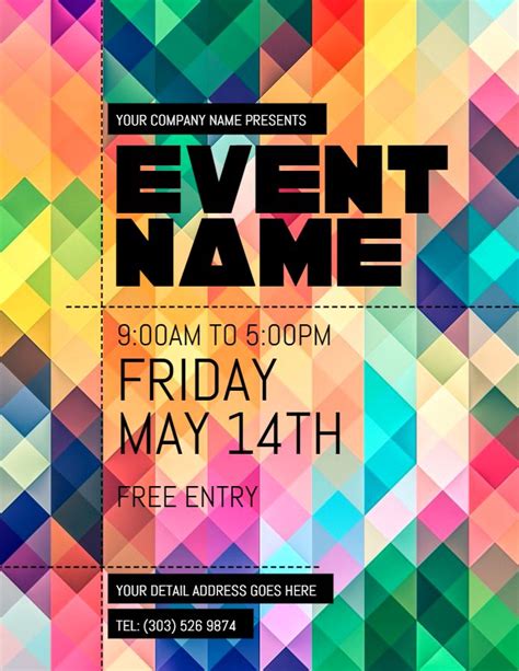 Colorful event flyer design template. | Flyer design templates, Event ...