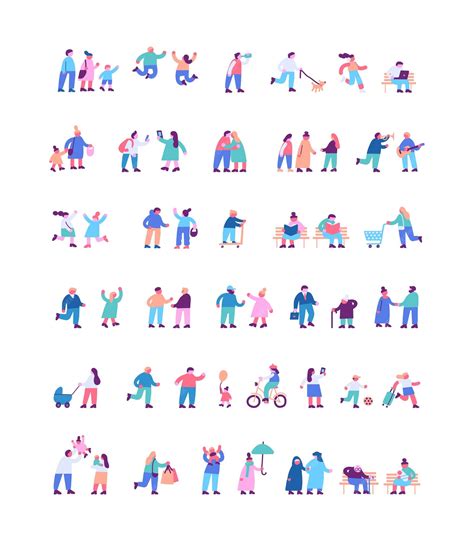 Premium Vector | Tiny people silhouette flat vector set