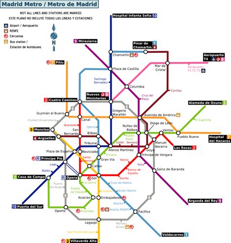 Madrid Spain Metro Map