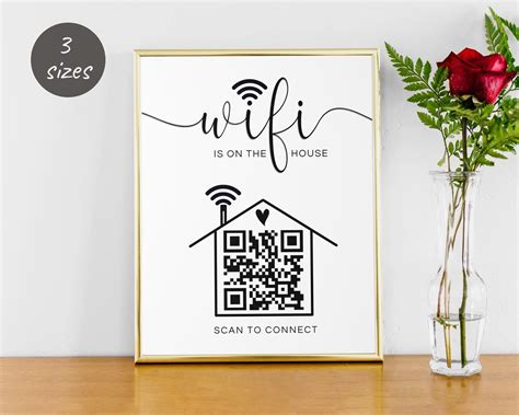 Wifi Sign QR Code Printable, Editable Hosting Wifi Sign Canva Template ...