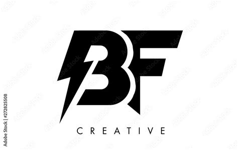 BF Letter Logo Design With Lighting Thunder Bolt. Electric Bolt Letter ...