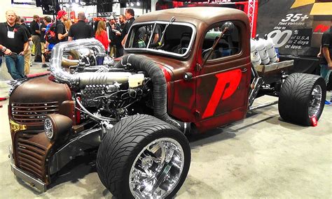 Rat Rod Diesel Flatbed Truck "Six Pack" SEMA 2015 - ScottieDTV ...