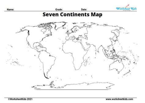 Blank Map Of The World Continents To Label