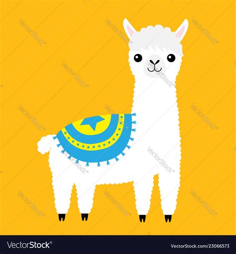 Alpaca llama animal cute cartoon funny kawaii Vector Image