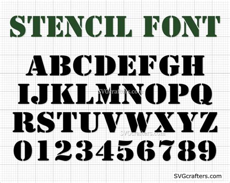 Stencil Font Svg Army Alphabet Svg Army Monogram Army - Etsy