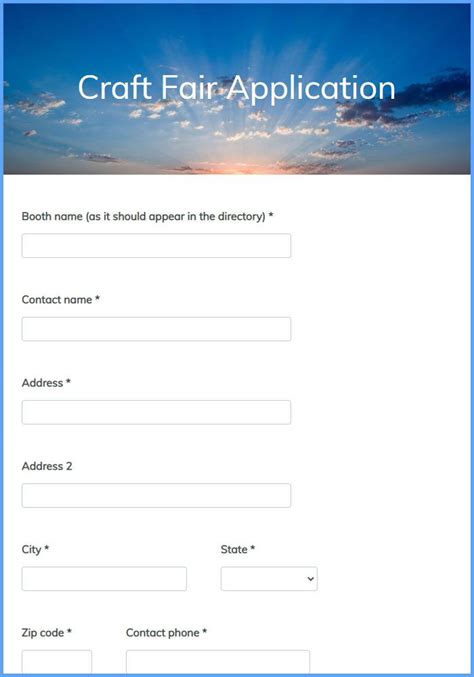 Craft Fair Application Form Template | Formsite