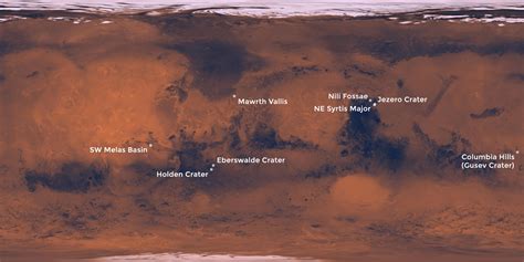 Eight Potential Landing Sites - NASA Mars