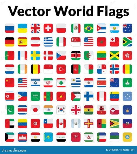 Flags Of The World Global World Flags Vector Design Images Global Flags ...