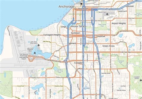 Ted Stevens Anchorage International Airport Map, Alaska