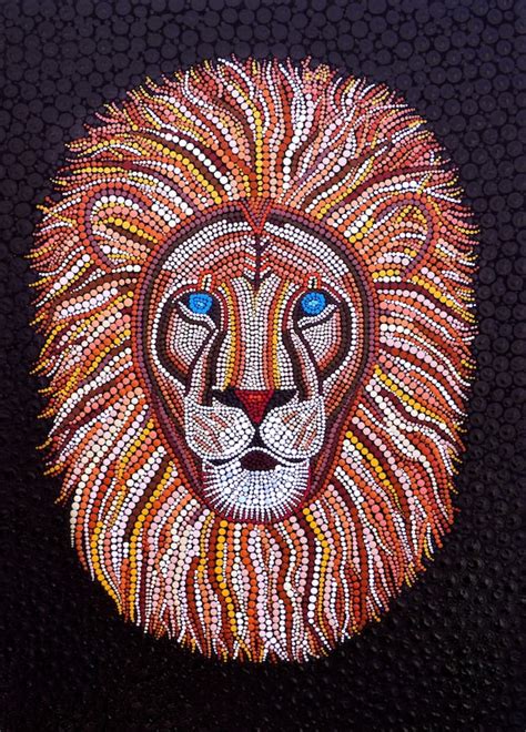 Lion painting dot painting Hand painted Animal Art Acrylic | Etsy