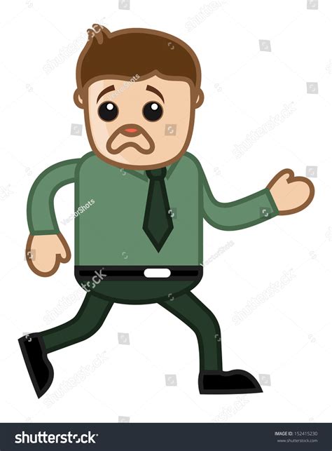 Scared Man Running Stock Vector (Royalty Free) 152415230 | Shutterstock